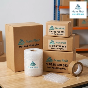 Combo Cuộn Xốp Hơi Và Thùng Carton Bọc Hàng Tiện Lợi 