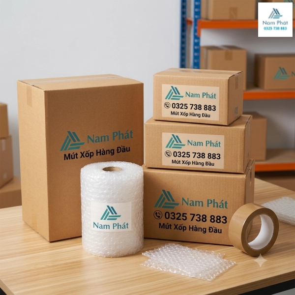 Combo Cuộn Xốp Hơi Và Thùng Carton Bọc Hàng Tiện Lợi 
